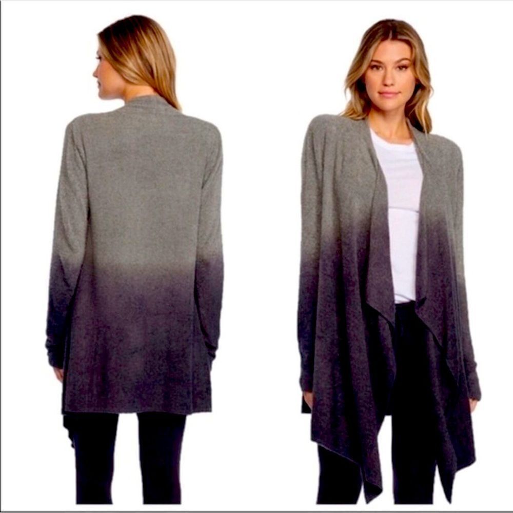 LIKE NEW!  Barefoot Dreams gray ombré sweater. Sz. S/M